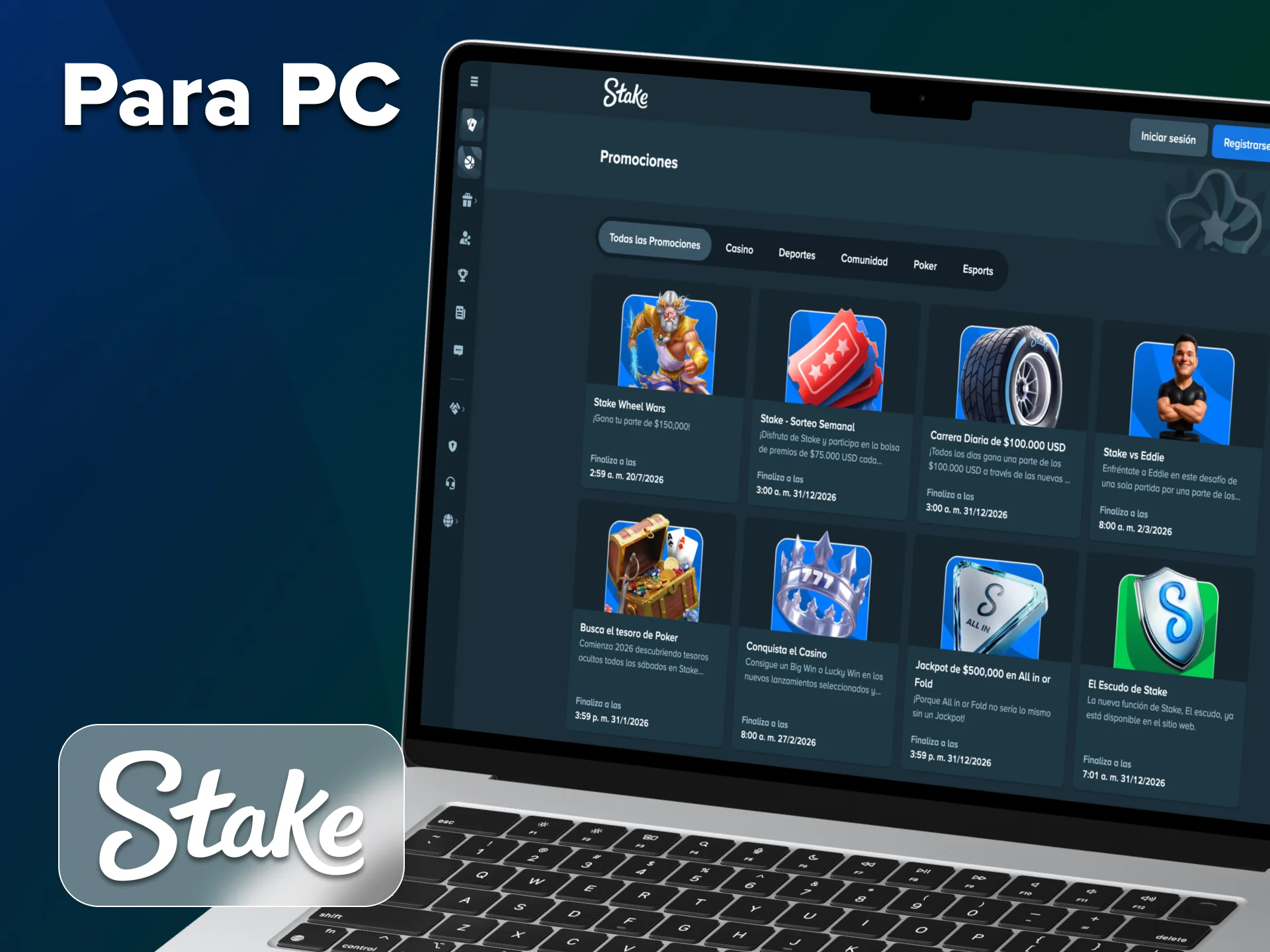 Acceda al sitio web de Stake a través de su navegador.
