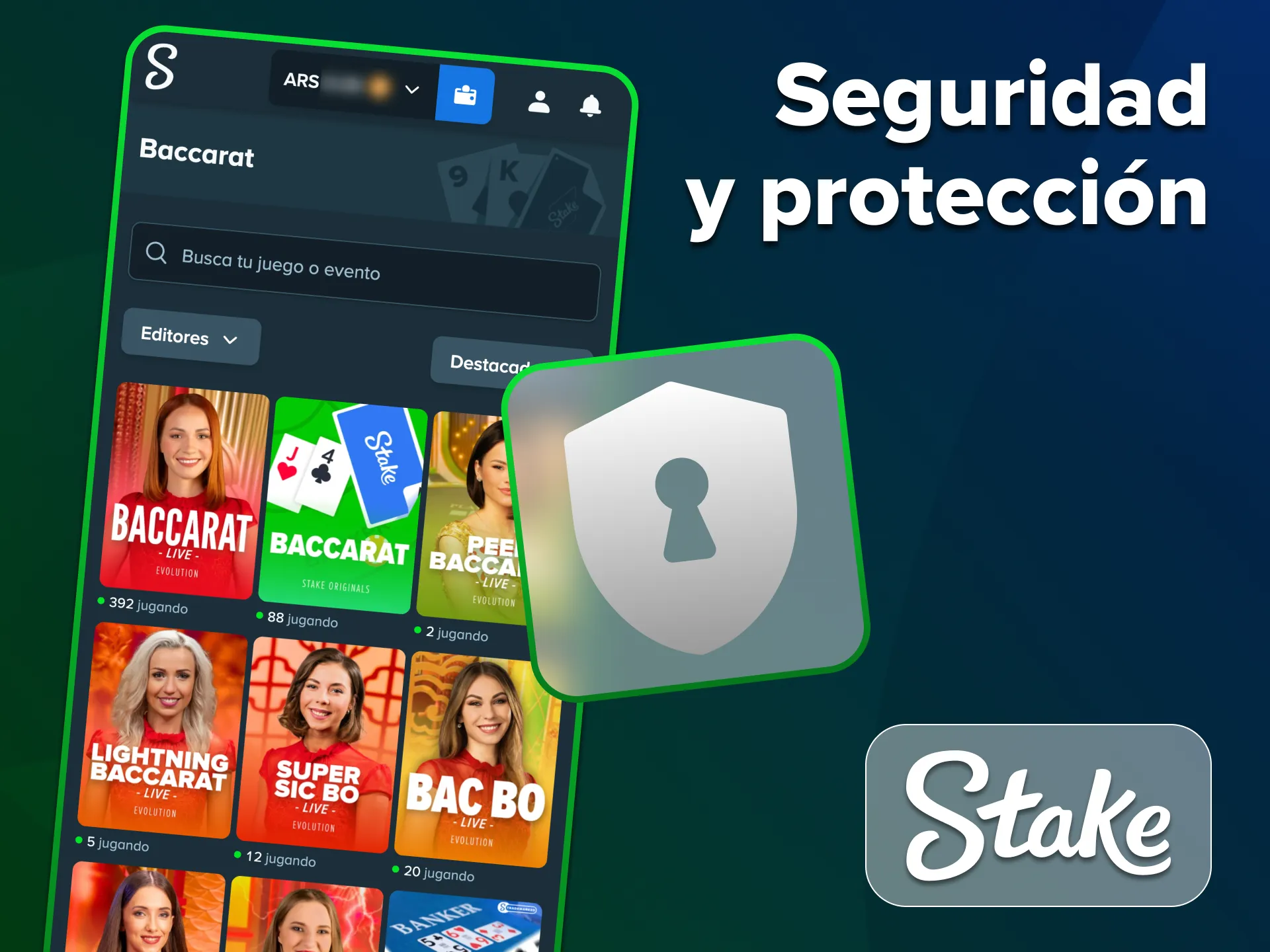 La aplicación Stake da prioridad a la protección de tus transacciones y datos personales.