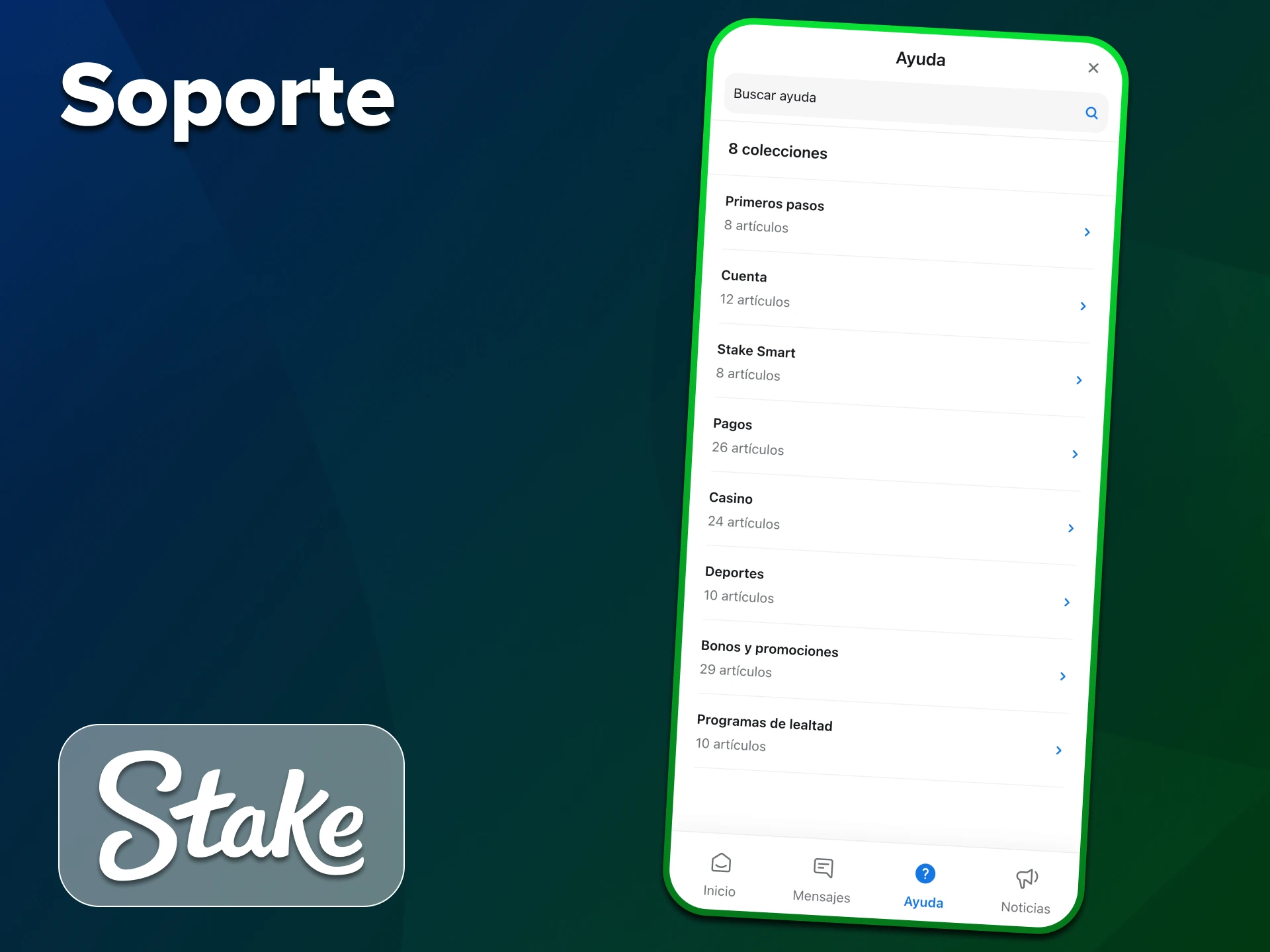 La aplicación Stake ofrece múltiples canales de asistencia las 24 horas del día.