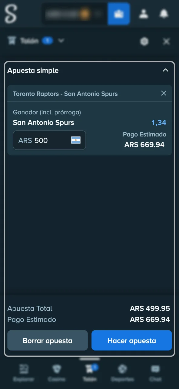 Participa en eventos deportivos calificados dentro del sitio de Stake.