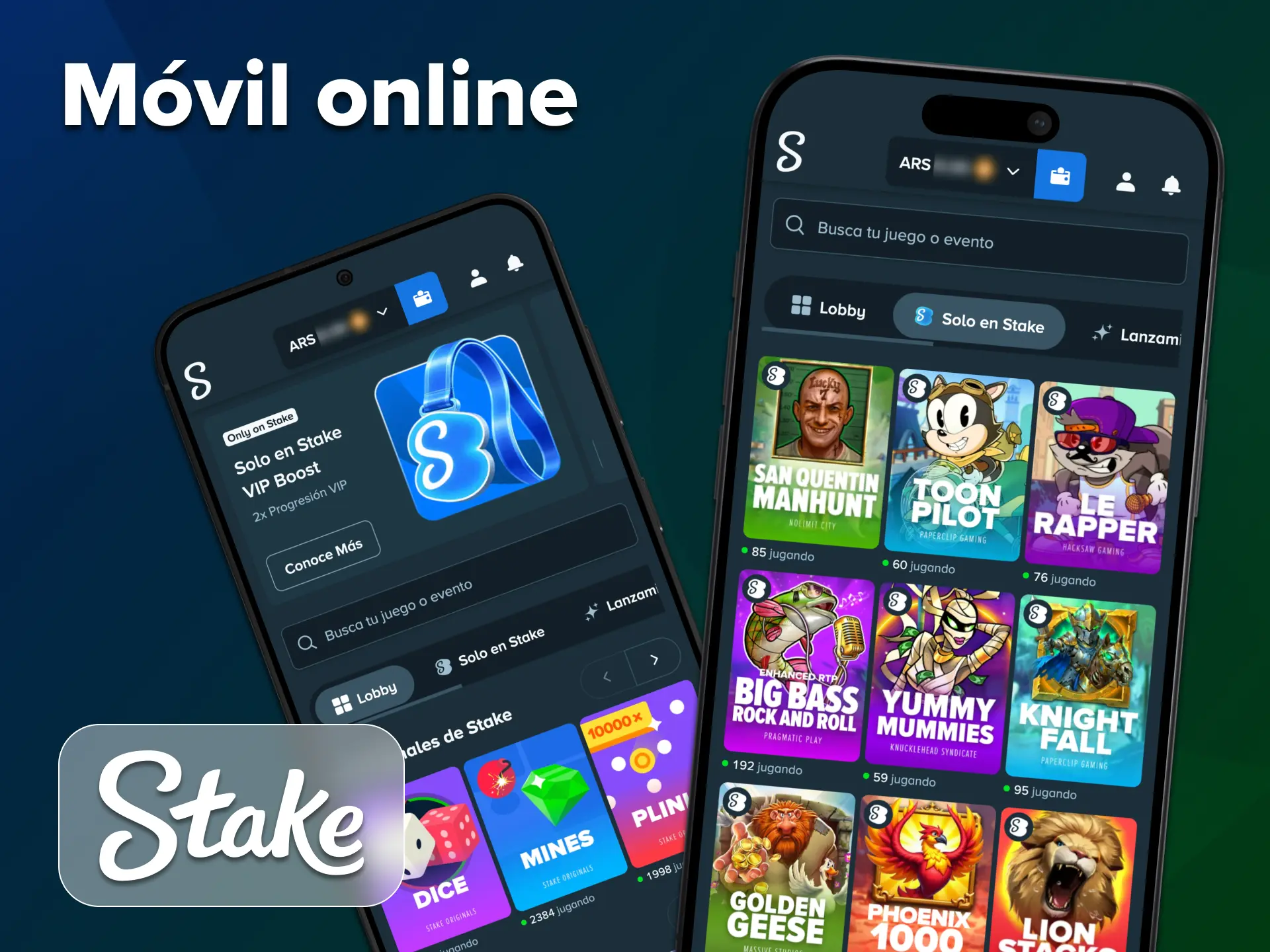 Descargue la aplicación Stake para jugar al casino desde el móvil.