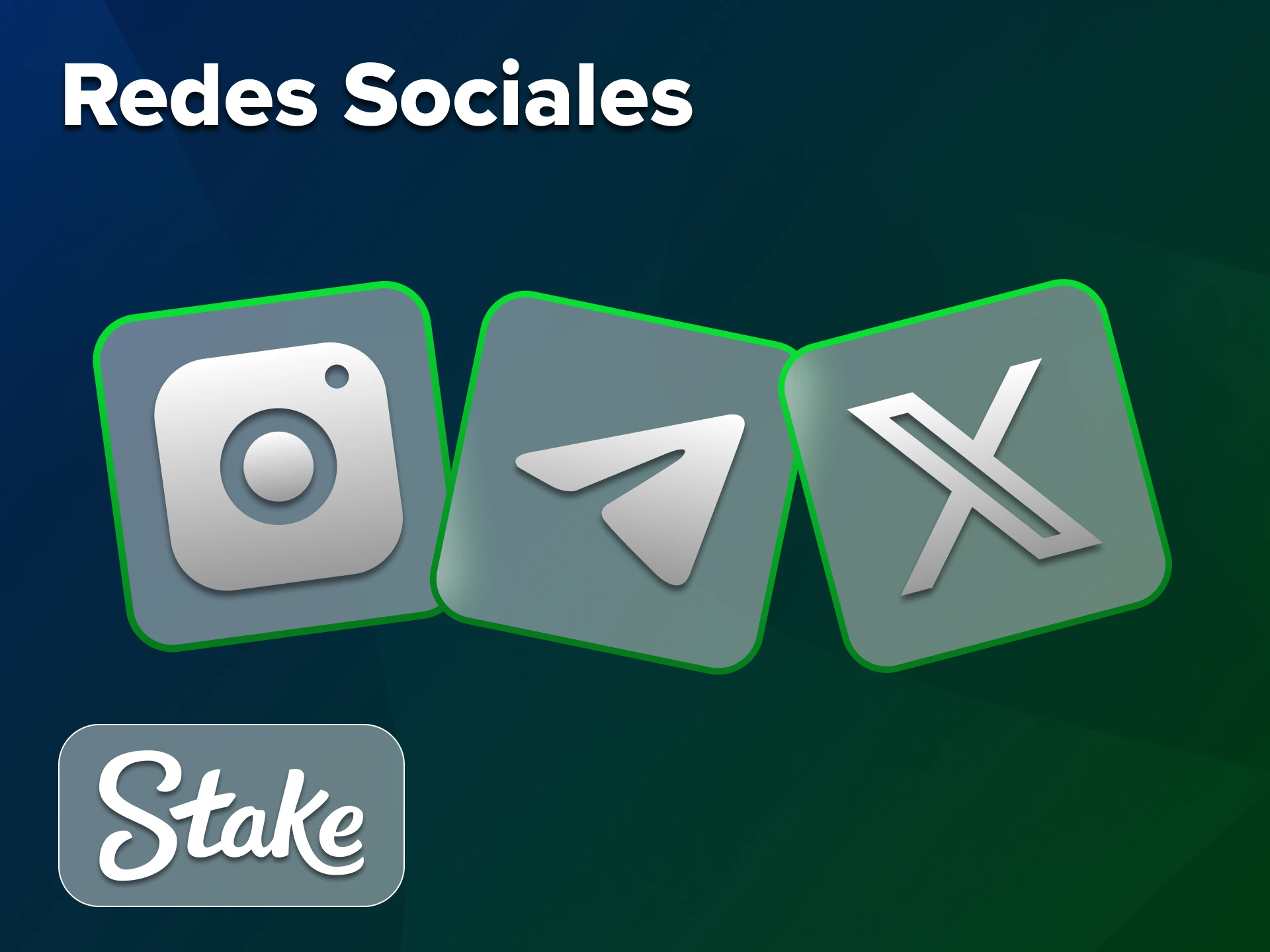Utilice las distintas redes sociales de Stake para mantenerse actualizado.