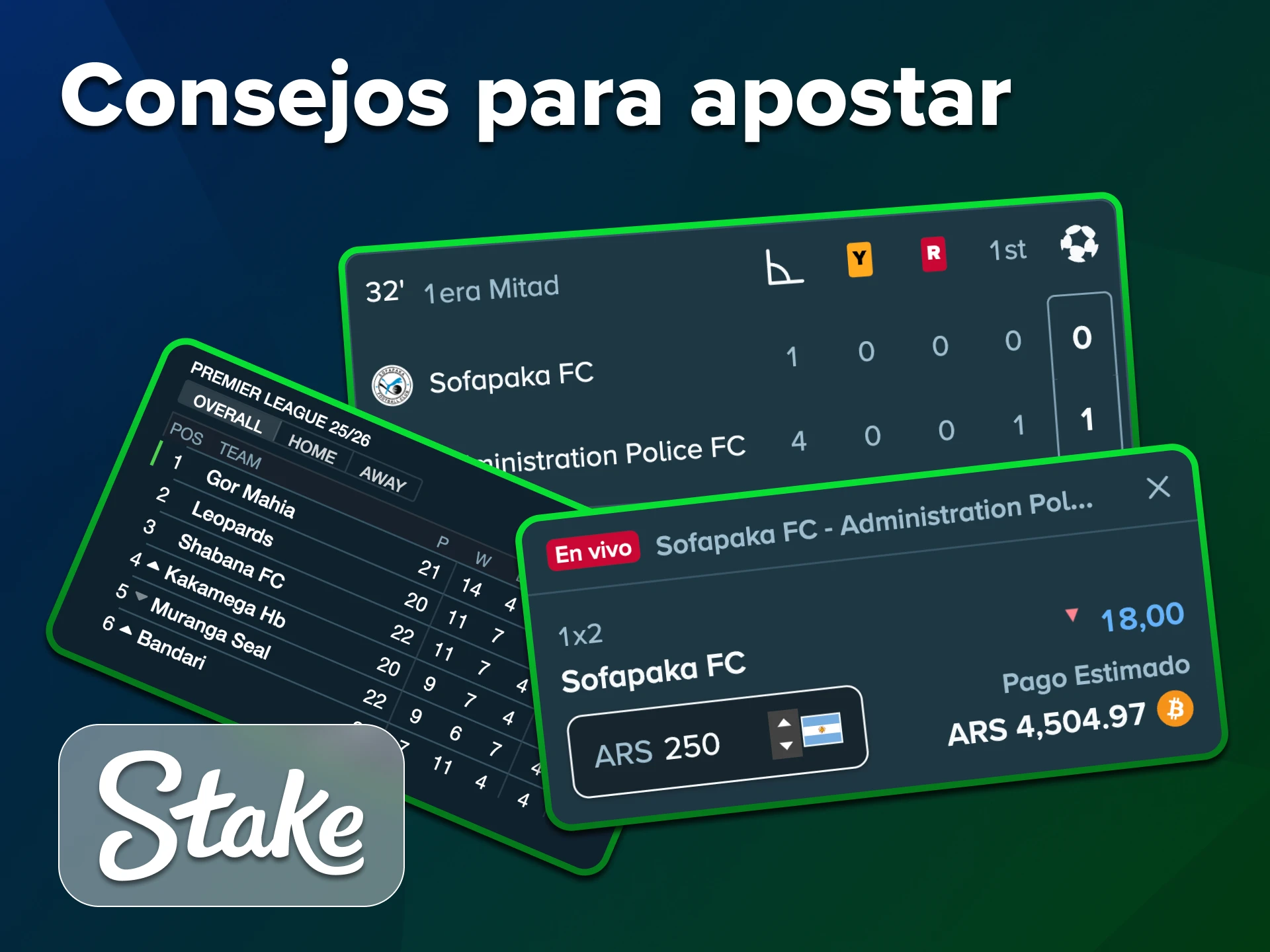 Obtenga mejores resultados en las apuestas de fútbol de Stake.