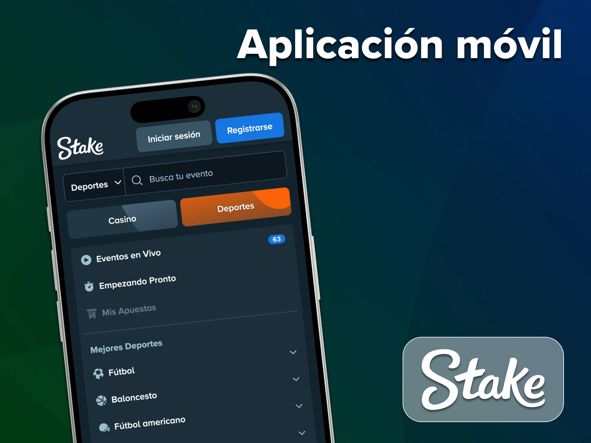 Juega y haz apuestas desde tu teléfono con la aplicación Stake.
