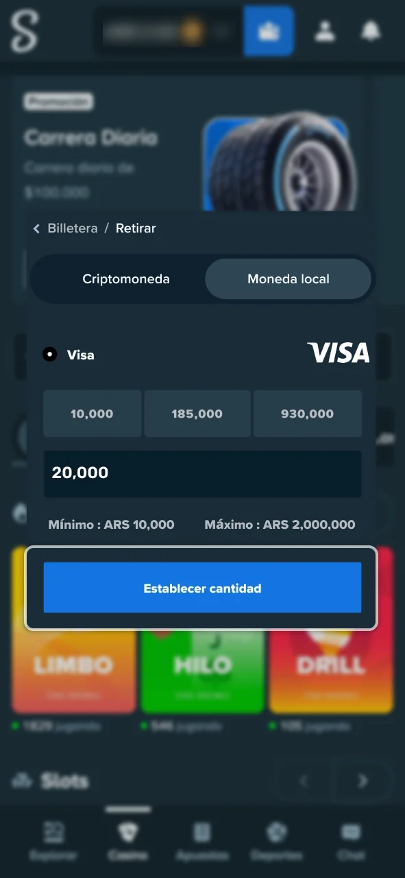 Verifica los datos de tu solicitud antes de confirmar en Stake.