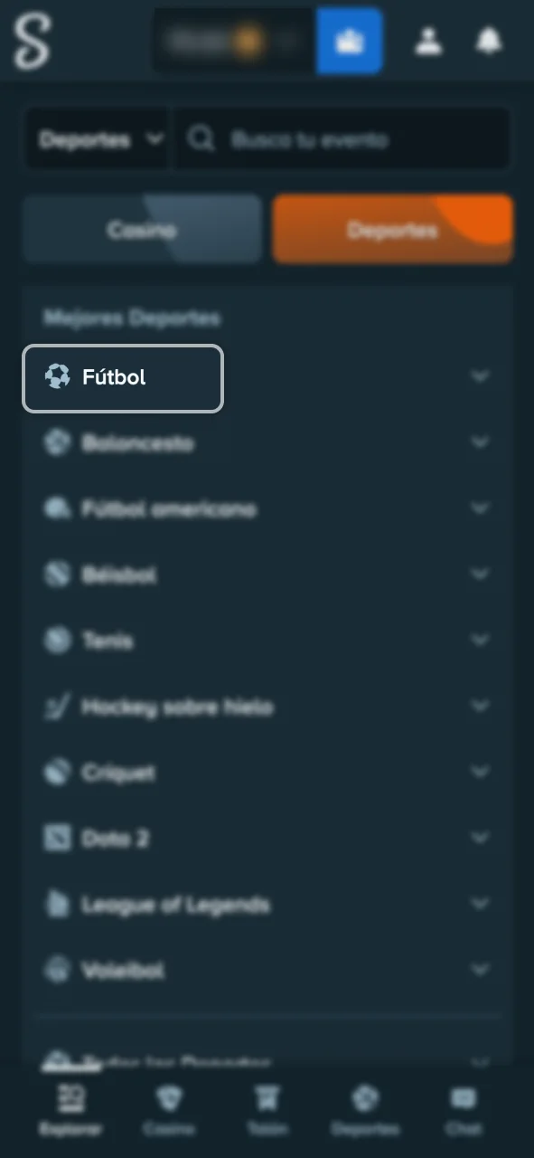 Escoge tu deporte favorito para jugar en Stake.