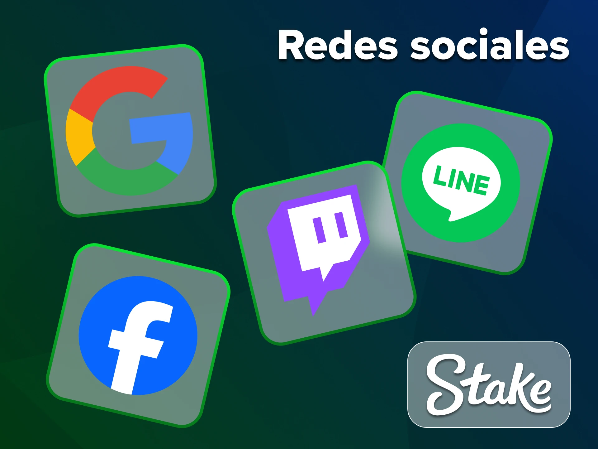 Registra tu cuenta de Stake rápidamente a través de las redes sociales.