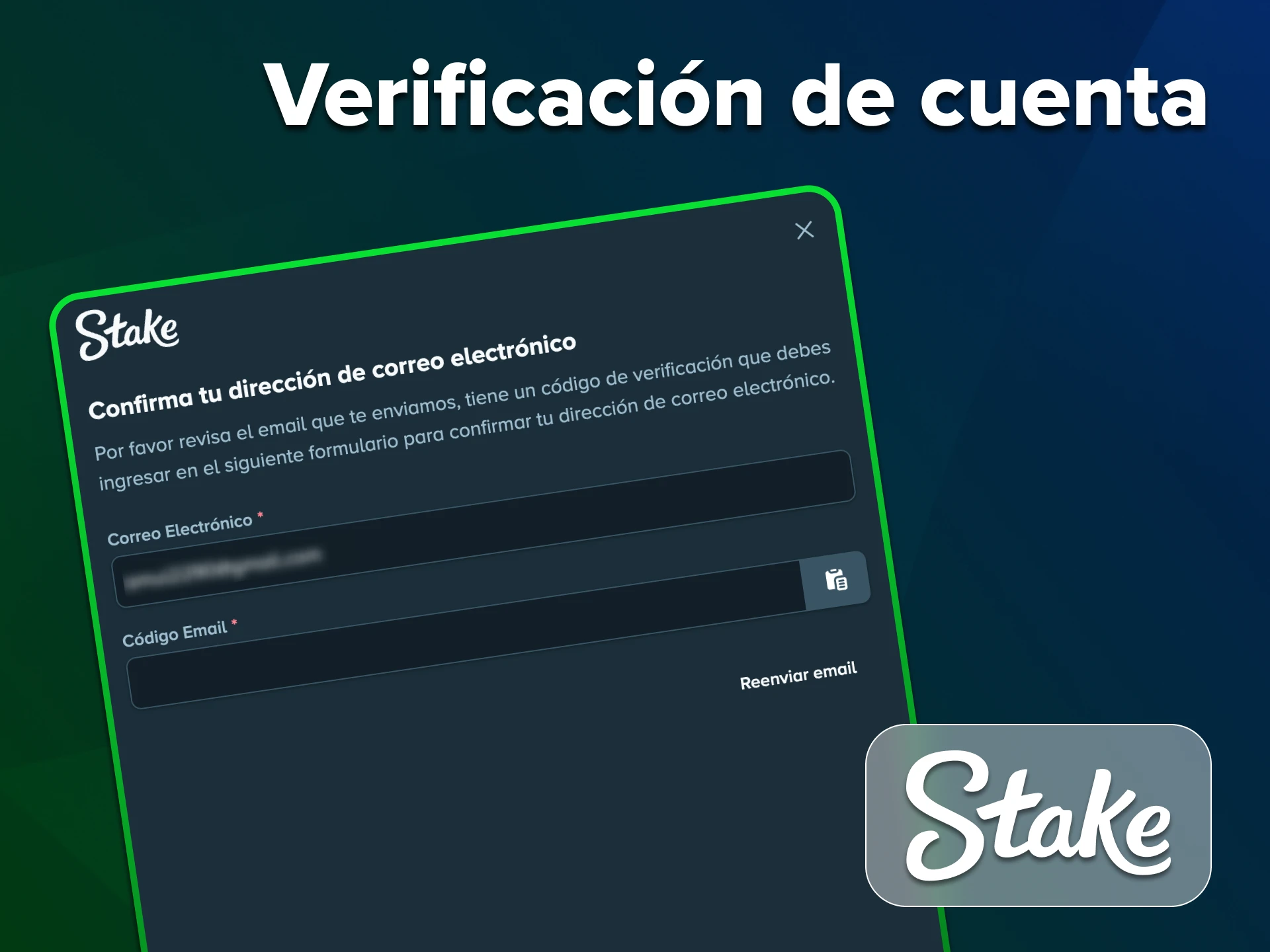 Debes pasar por el proceso de verificación de cuenta en Stake.