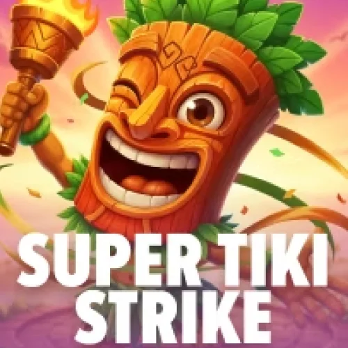 La temática tropical de Super Tiki Strike destaca en el casino de Stake.