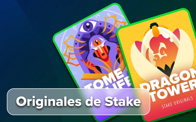 Stake ofrece juegos de tragamonedas desarrollados por la plataforma.